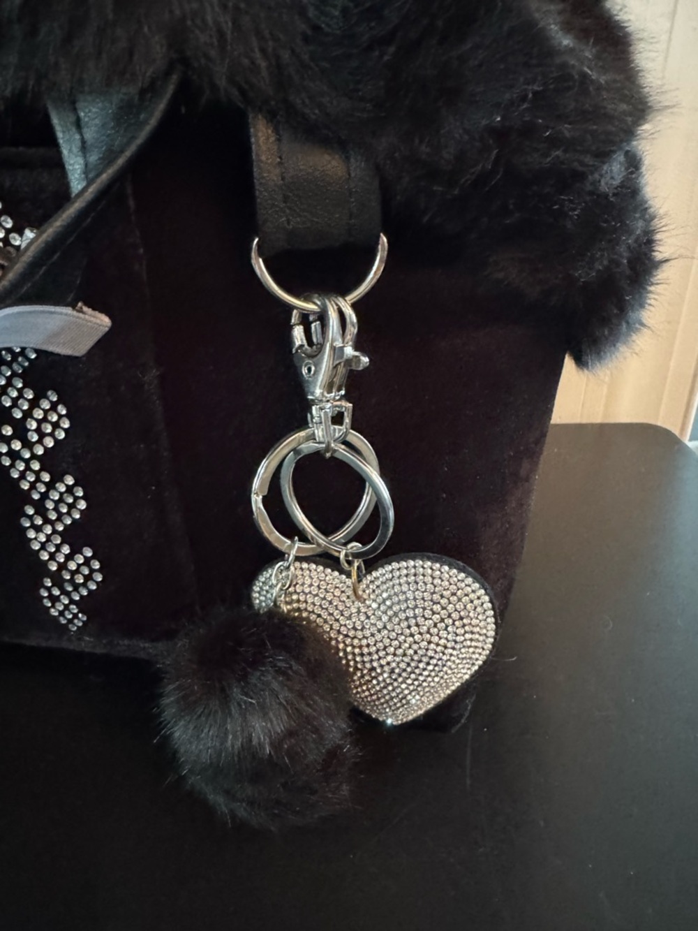 Custom Handmade Black Small Pet Carrier w/Rhinestones - Picture 5 of 16